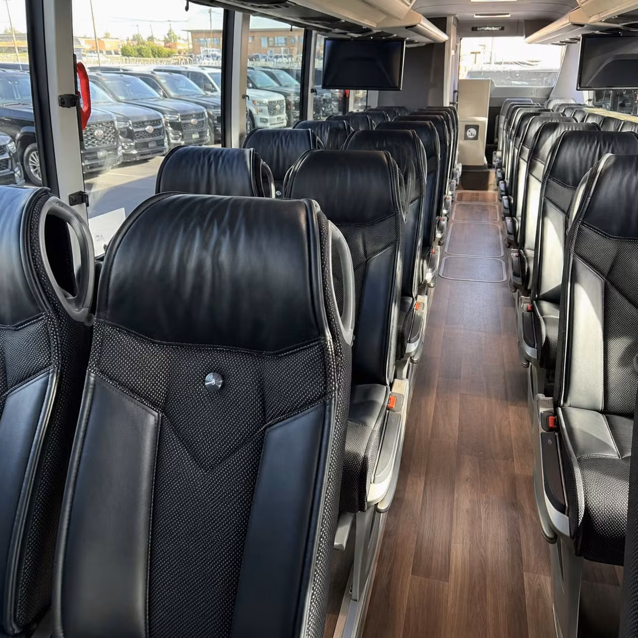 rockwall charter bus rental interior